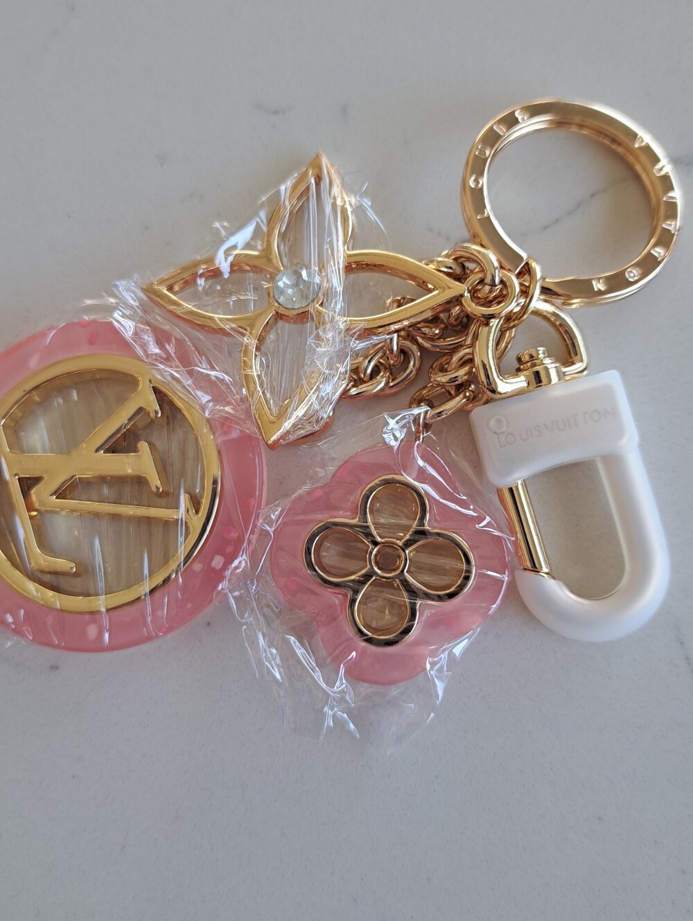 July 4th SALE LV.Pink Key Chain Or Purse Charm, New - Picture 3 of 5